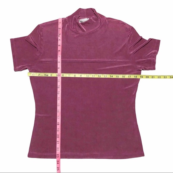 Vintage 90’s Slinky Mockneck Blouse Dress Barn - Picture 9 of 10